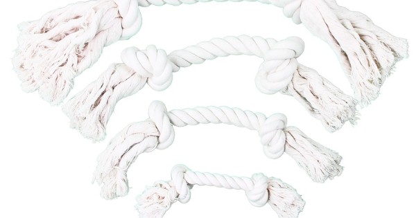 PW Παιχνίδι Σκύλου Rope Bone 2 Knots Natural 17.8cm