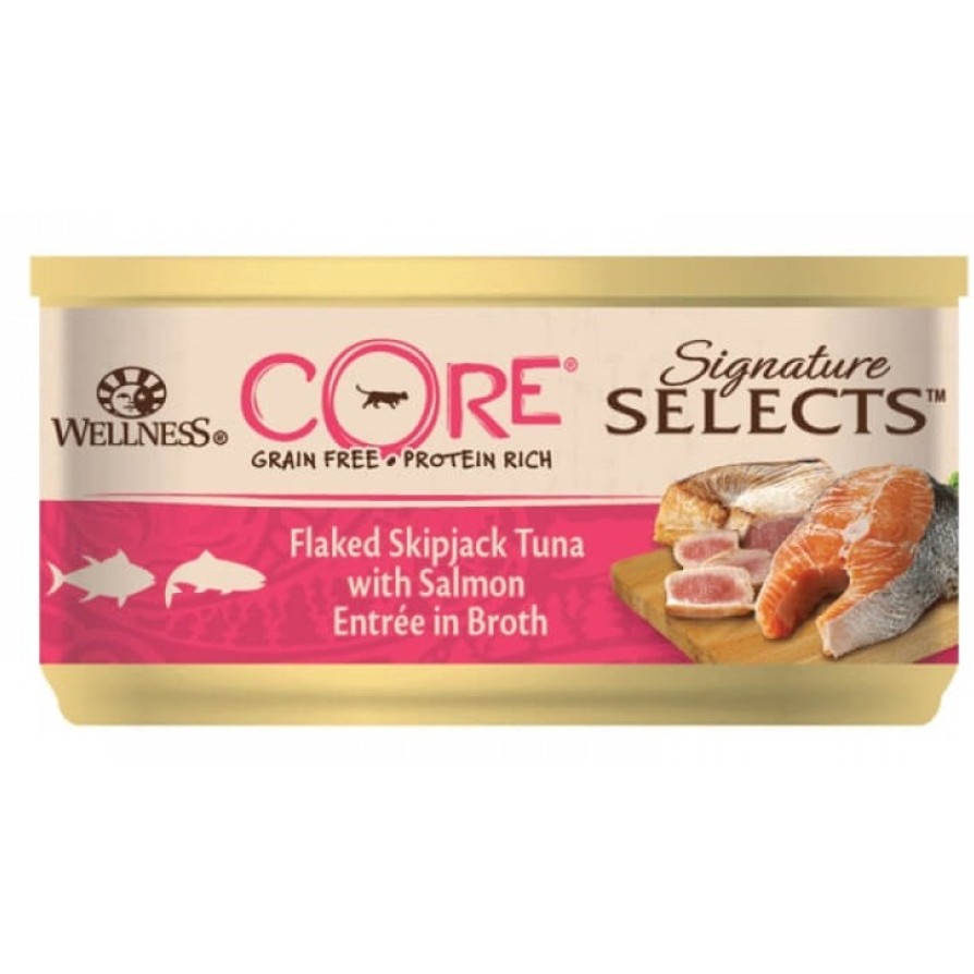 CORE WC Flaked Tuna & Salmon in broth 79gr. CORE