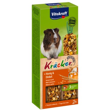 VITAKRAFT KRACKER DUO για Ινδικά Χοιρίδια με Μέλι & Σιτάρι 2sticks