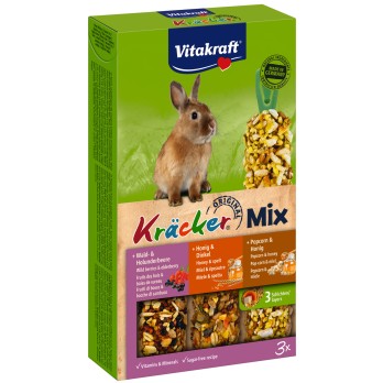 VITAKRAFT KRACKER TRIO για Κουνέλια με Άγρια Φρούτα, Μέλι & PopCorn 3sticks