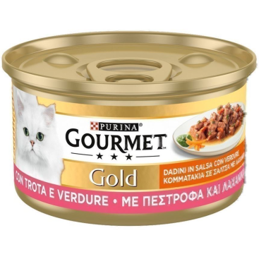 GOURMET GOLD Κομματάκια σε Σάλτσα με Πέστροφα & Λαχανικά 85gr