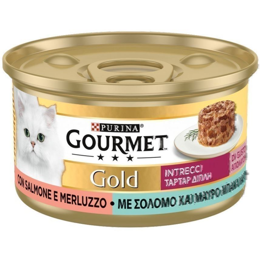 GOURMET PERLE DUO ΣΟΛΟΜΟ & ΜΑΥΡΟ ΜΠΑΚΑΛΙΑΡΟ 85GR