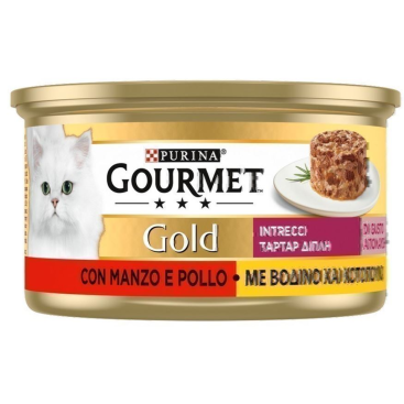 GOURMET GOLD ΤΑΡΤΑΡ με Βοδινό & Κοτόπουλο 85gr