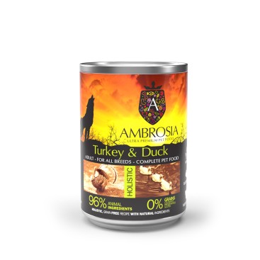 AMBROSIA GRAIN FREE ADULT SENSITIVE TURKEY & DUCK 400gr