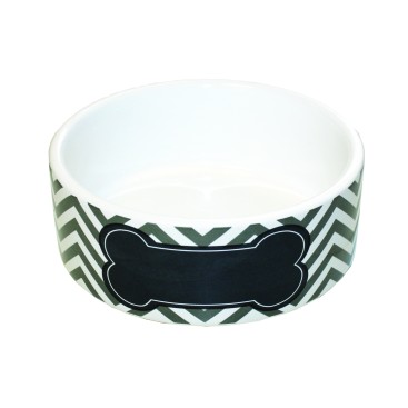 CHEVRON PET BOWL GREY S *προς Κ*