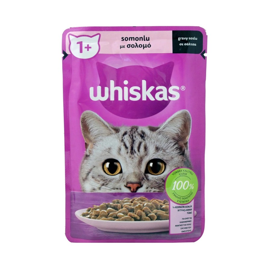 WHISKAS ΦΑΚΕΛΑΚΙ CORE ΣΟΛΟΜΟΣ ΣΕ ΣΑΛΤΣΑ 85g WHISKAS