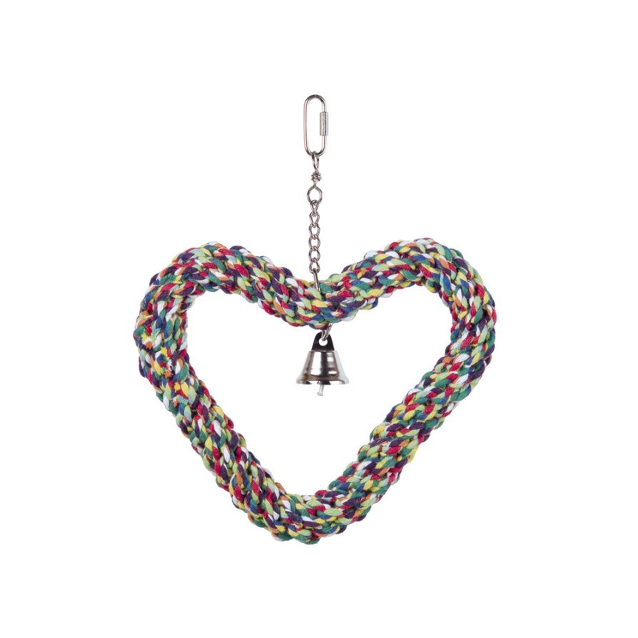 NOBBY-Παιχνίδι Πτηνών heartcotton flexible w/ bell 