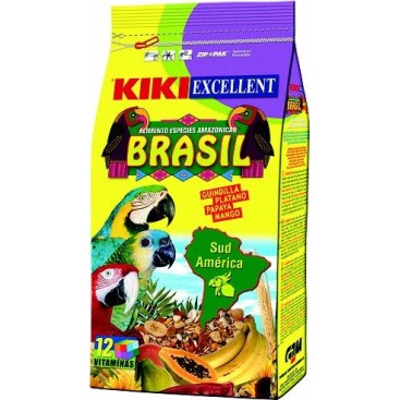 KIKI EXCELLENT BRASIL Πλήρες Μίγμα Σπόρων για Παπαγάλους Αμαζονίου 800gr *προς Κ*