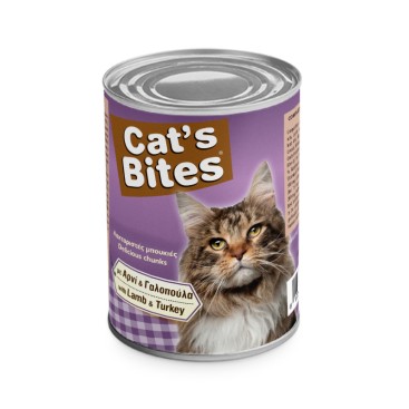 CAT'S BITES ΚΟΝΣΕΡΒΑ ΓΑΤΑΣ ΜΕ ΕΛΑΦΙ 410GR