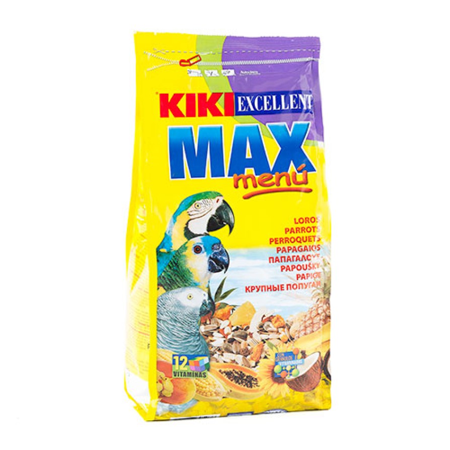KIKI EXCELLENT MAX MENU Πλήρης Τροφή για Μεγάλους Παπαγάλους 800gr *προς Κ*