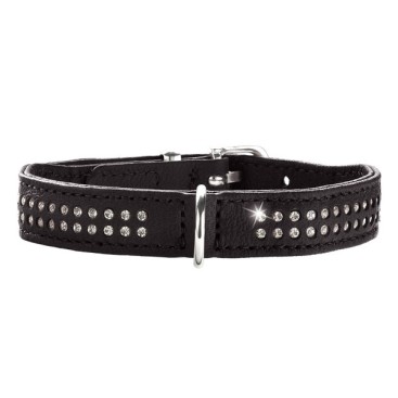 HUNTER COLLAR DIAMOND PETIT NICKEL PLATED BLACK 20-24CM