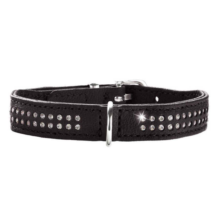 HUNTER COLLAR DIAMOND PETIT NICKEL PLATED BLACK 20-24CM HUNTER
