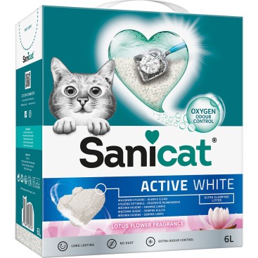 SANICAT CLUMPING ACTIVE WHITE LOTUS FLOWER 6LIT