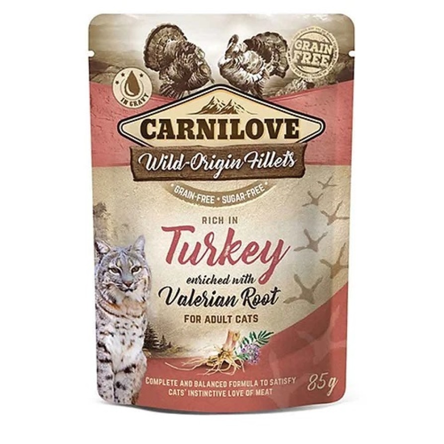 CARNILOVE CAT ΦΑΚΕΛΑΚΙ TURKEY &VALERIAN 85GR CARNILOVE