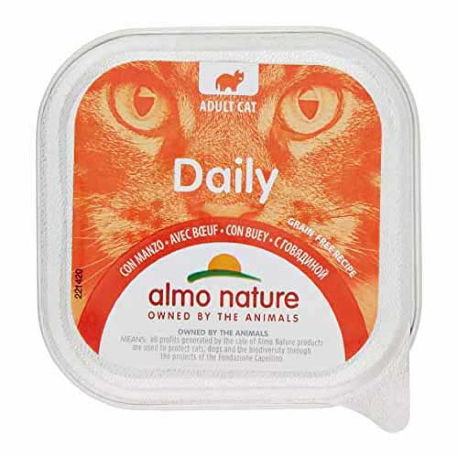 ALMO ΚΟΝΣΕΡΒΑ ΓΑΤΑΣ ALUCAP ME ΜΟΣΧΑΡΙ 100GR ALMO NATURE