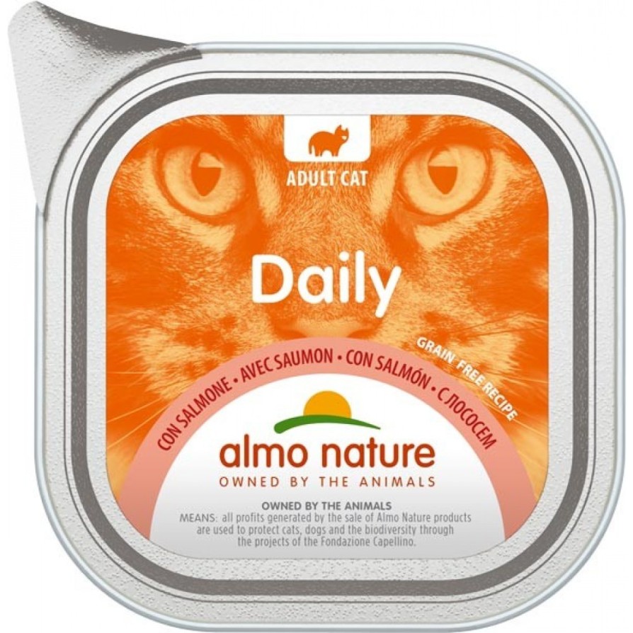 ALMO PFC DAILY CAT, Δίσκος 100gr με Σολομό ALMO NATURE