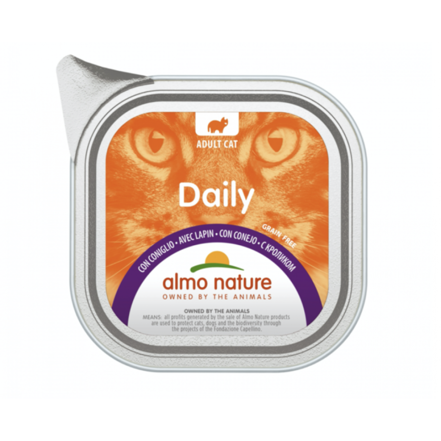 ALMO PFC DAILY CAT 100, Alucap Δίσκος 100gr κουνελι ALMO NATURE