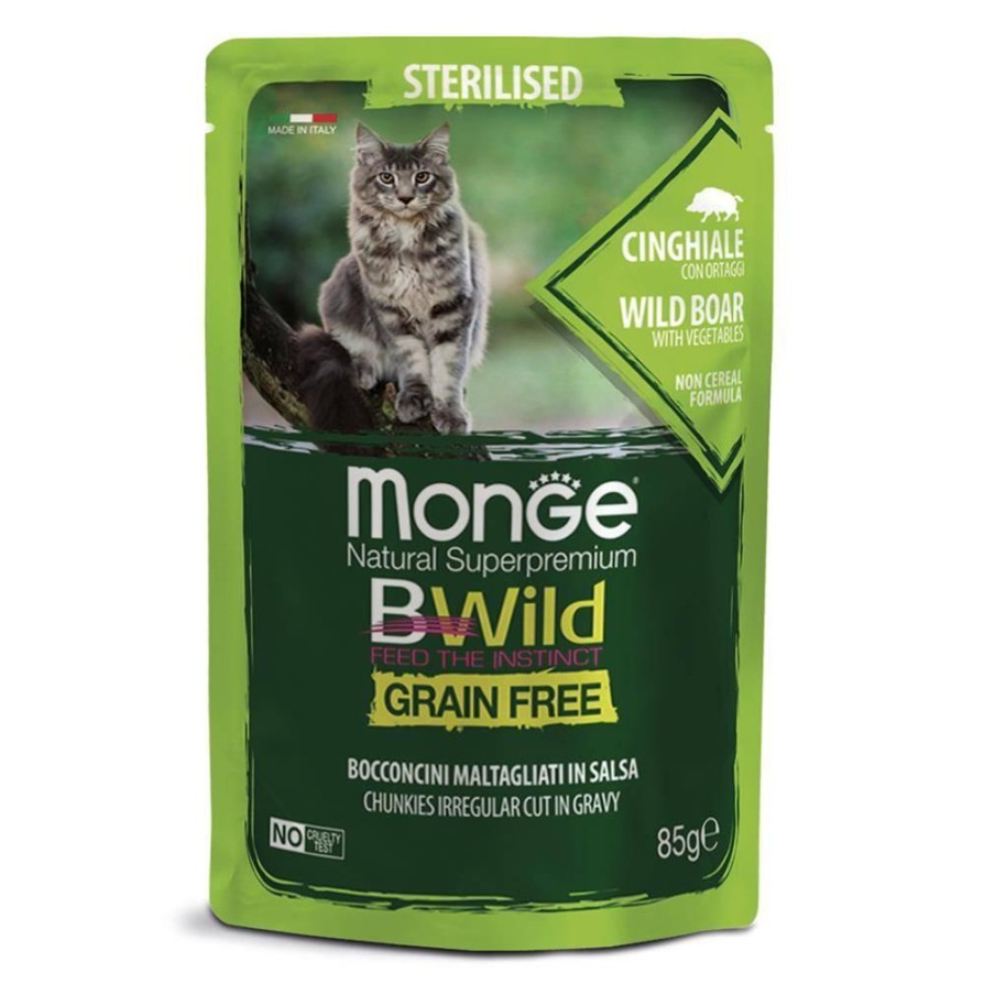 ΜONGE BWILD POUCHES STER.WILD & VEGETABLES 85GR ΥΓΡΗ ΤΡΟΦΗ