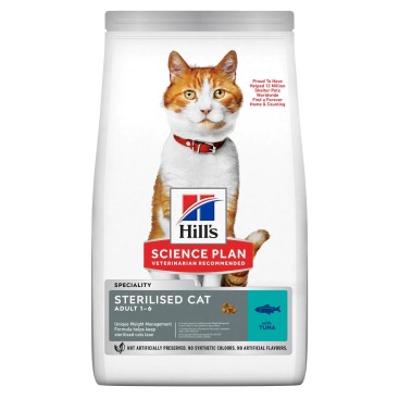 HILL'S SP FELINE Adult Sterilised Τόνος 1,2KG + 300GR Δώρο