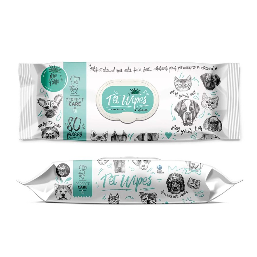 PERFECT CARE PET WIPES ALOE FORTE (80 μαντ.) PERFECT CARE