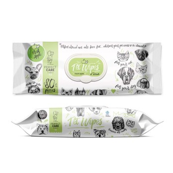 PERFECT CARE PET WIPES ΜΕ ΧΛΩΡΕΞΙΔΙΝΗ FRESH APPLE (80 μαντ.)