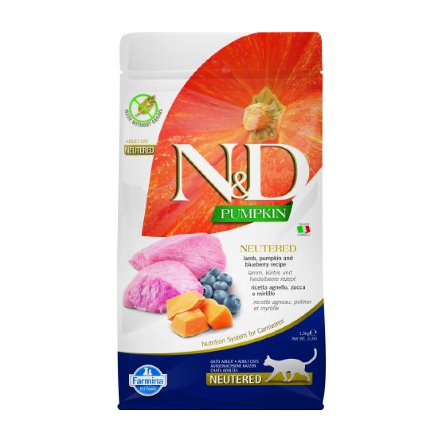 ND CAT PUMPKIN LAMB & BLUEBER NEUTER 1,5KG FARMINA
