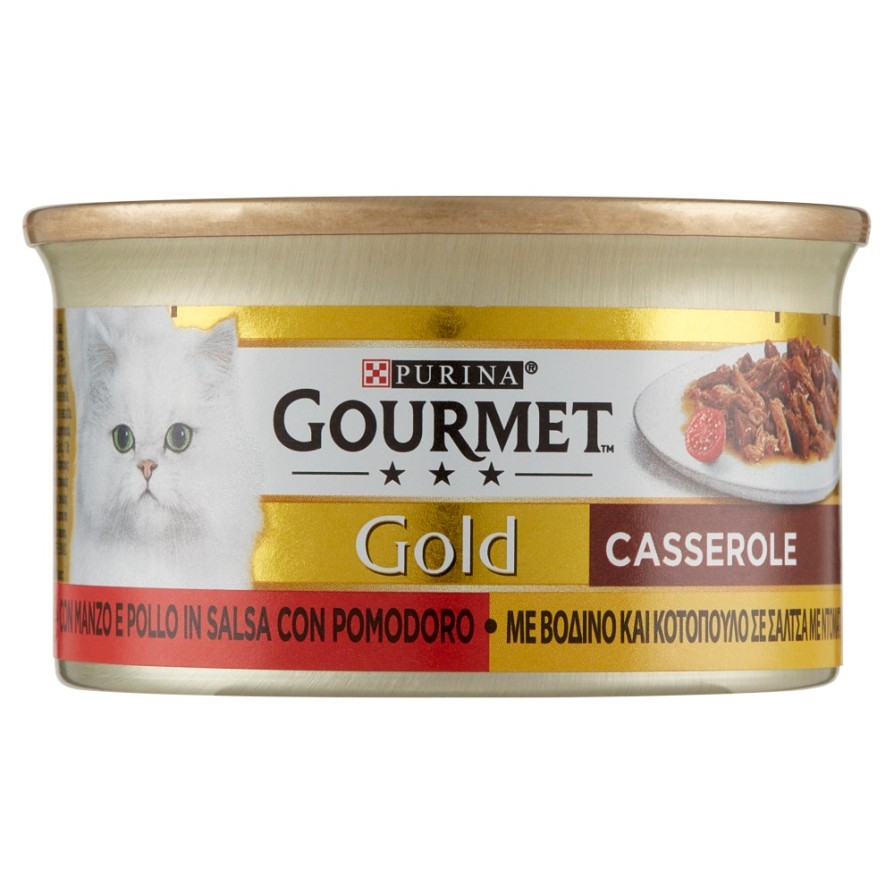 GOURMET GOLD CASSEROLE ΒΟΔΙΝΟ & ΚΟΤΟΠΟΥΛΟ ΣΕ ΣΑΛΤΣΑ ΝΤΟΜΑΤΑΣ 85GR GOURMET GOLD