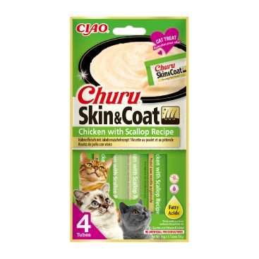 CHURU CAT SKIN & COAT με Κοτόπουλο & Χτένια 56gr