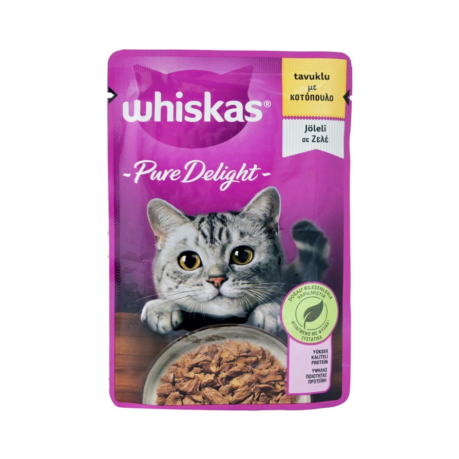 WHISKAS ΦΑΚΕΛΑΚΙ PURE DELIGHT ΚΟΤΟΠΟΥΛΟ ΣΕ ΖΕΛΕ 85GR WHISKAS