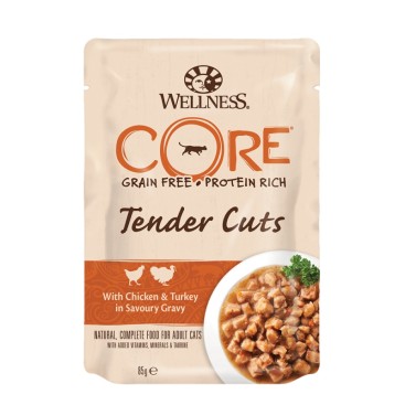 CORE CAT Tender Cuts Fillets με Κοτόπουλο & Γαλοπούλα 85gr