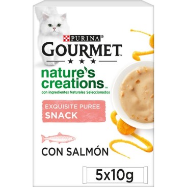 GOURMET NATURE'S CREATIONS PUREE με Σολομό & Καρότα 5x10GR