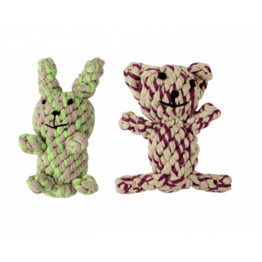 PW Παιχνίδι Σκύλου Rope Knot Bear & Bunny (1x 10 τμχ) PAWISE
