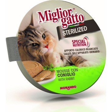 MIGLIOR GATTO STERILISED MOUSSE με ΚΟΥΝΈΛΙ 85GR