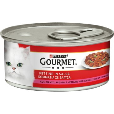 GOURMET Κομματάκια σε Σάλτσα με Βοδινό, Λαχανικά & Συκώτι 195gr