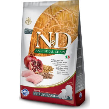 N&D DOG Low Grain Puppy Med/Max Κοτόπουλο με Ρόδι 2,5KG