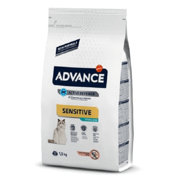 ADVANCE CAT ADULT SENSITIVE STERILIZED ΣΟΛΟΜΟΣ 1,5KG