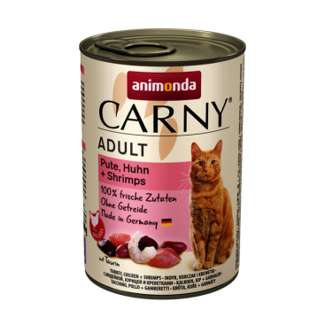 ANIMONDA CARNY ADULT CAT με Γαλοπούλα, Κοτόπουλο & Γαρίδες 400gr