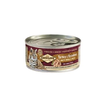 CARNILOVE CAT ΚΟΝΣΕΡΒΑ ADULT TURKEY & REINTIER 100GR