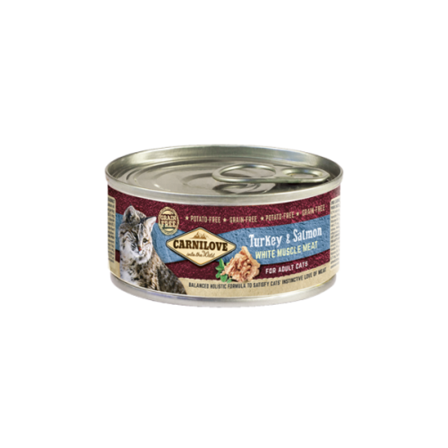 CARNILOVE CAT ΚΟΝΣΕΡΒΑ ADULT ΓΑΛΟΠΟΥΛΑ & ΣΟΛΟΜΟ 100GR ΥΓΡΗ ΤΡΟΦΗ