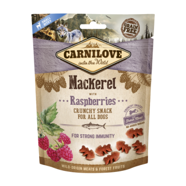 CARNILOVE SNACK SOFT RASPBERRIES & CRUNCH MACKEREL 200GR