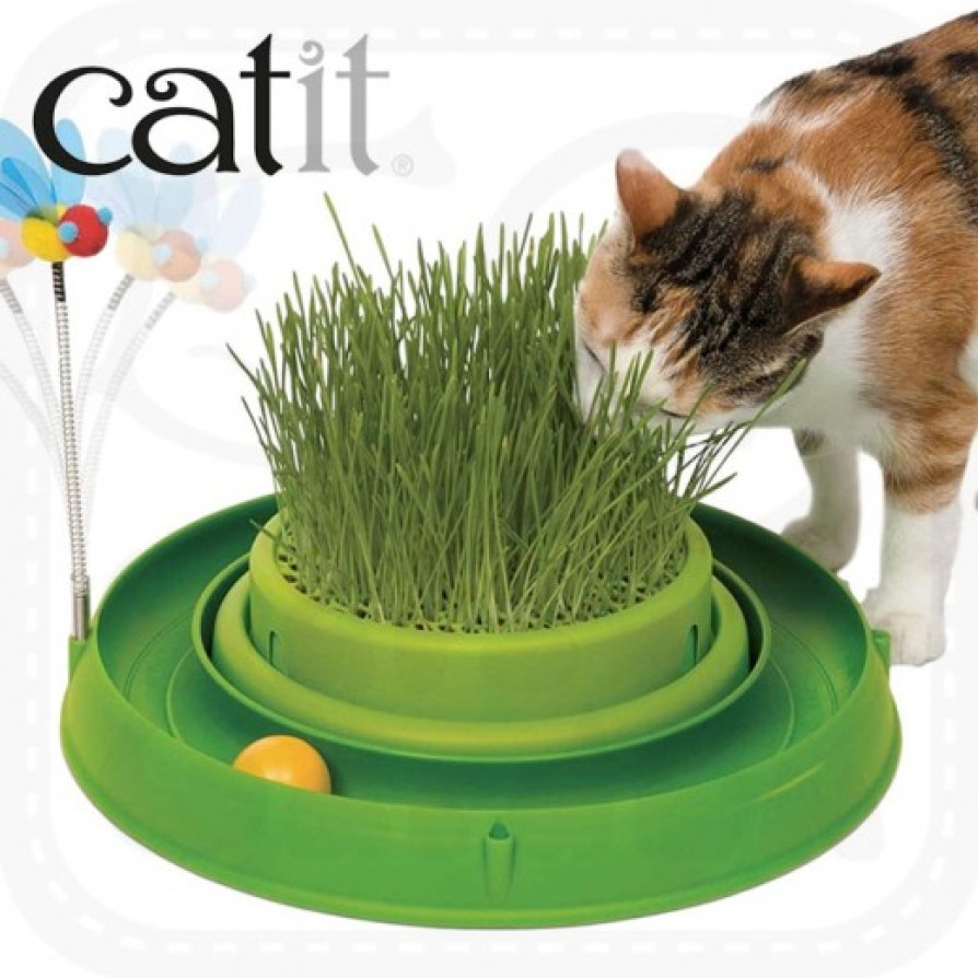 CATIT 3IN1 PLAY CIRCUIT BALL WITH CAT GRASS CAT IT