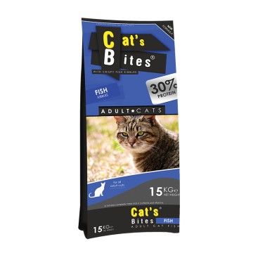 CAT'S BITES ΞΗΡΑ ΤΡΟΦΗ ΓΙΑ ΓΑΤΕΣ ME ΨΑΡΙ 15KG