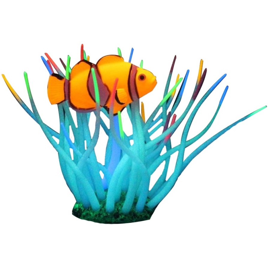 AQUA LUMO ANEMONE WITH CLOWN FISH GREEN 