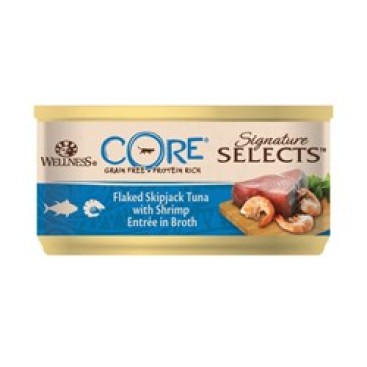 CORE CAT Signature SELECTS Flaked Tuna & Shrimp in broth 79gr