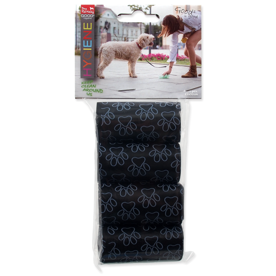 DIRT BAGS DF 4 ROLLS, 20BAGS/ROLL,MIX COLORS DOG FANTASY