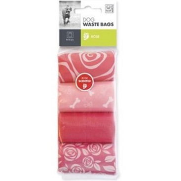M-PETS Dog Waste Bags Scented ROSE 4 ΡΟΛ x 15PCS *προς Κ*