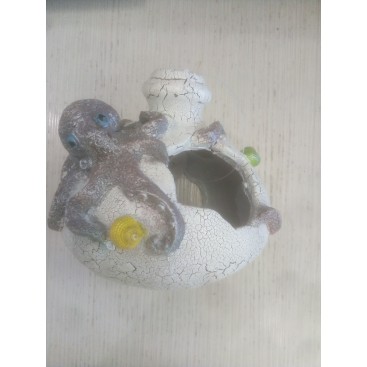 DOPHIN WHITE ANCIENT VASE 13CM