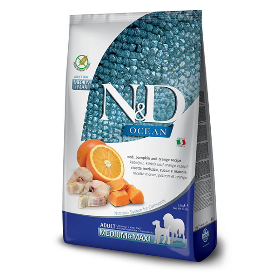 ND DOG OCEAN LG CODFISH MED/MAX2.5KG FARMINA