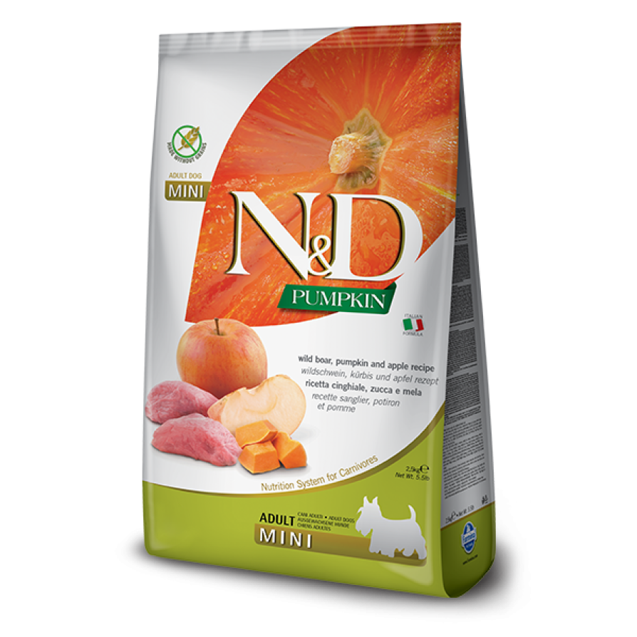 ND DOG ΚΟΛΟΚΥΘΑ - ΧΟΙΡΙΝΟ ADULT MINI 2.5KG FARMINA
