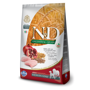 N&D LG DOG ADULT MED/MAX Κοτόπουλο με Ρόδι 2,5KG